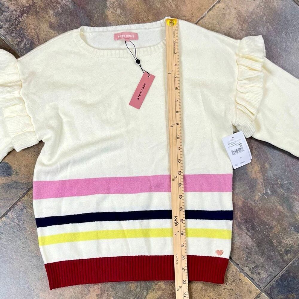 New! Nwt Bcbg Girls Striped Sweater Skirt Set Xl — image 5 of 8